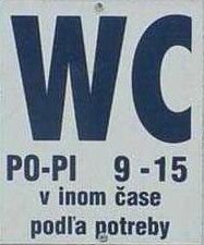 WC podle potřeby